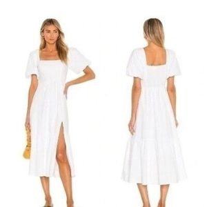 Astr the label white poplin midi dress